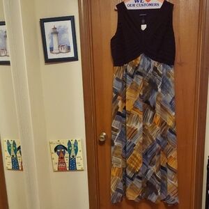 Lane Byrant Sleeveless Geometric Maxi Dress